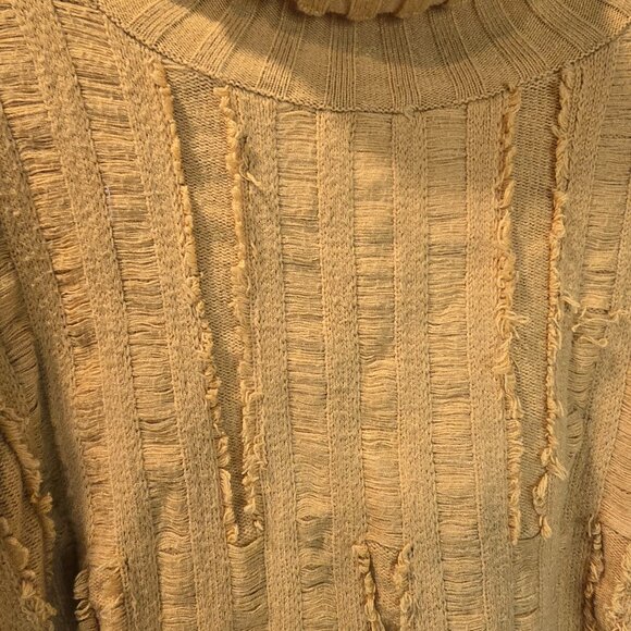 Pink Lilly Sweater Mustard Yellow Super Soft Size Small Distressed Oversized - Picture 4 of 9